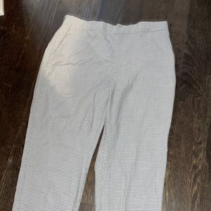 Banana Republic, gray and white pants.